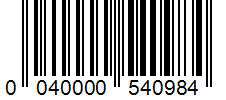 Barcode 0040000540984
