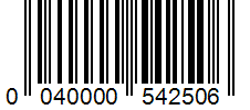 Barcode 0040000542506