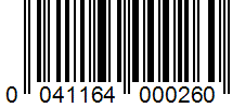 Barcode 0041164000260