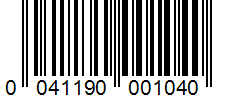 Barcode 0041190001040