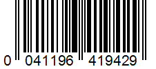 Barcode 0041196419429