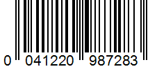 Barcode 0041220987283