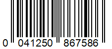 Barcode 0041250867586
