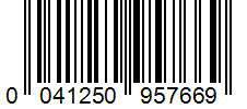 Barcode 0041250957669