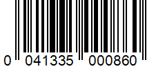 Barcode 0041335000860