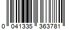 Barcode 0041335363781