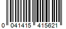Barcode 0041415415621
