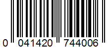 Barcode 0041420744006