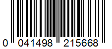 Barcode 0041498215668