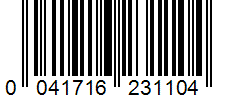 Barcode 0041716231104