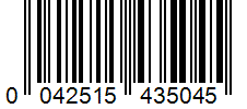 Barcode 0042515435045