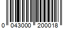 Barcode 0043000200018