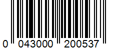 Barcode 0043000200537