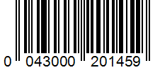 Barcode 0043000201459