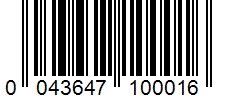 Barcode 0043647100016