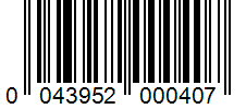 Barcode 0043952000407