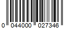 Barcode 0044000027346