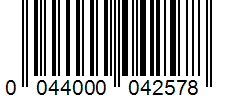 Barcode 0044000042578