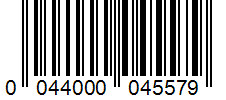 Barcode 0044000045579