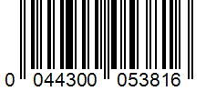 Barcode 0044300053816