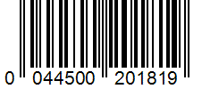 Barcode 0044500201819