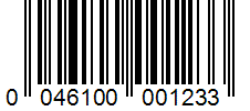 Barcode 0046100001233