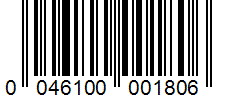 Barcode 0046100001806