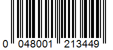 Barcode 0048001213449