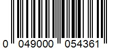 Barcode 0049000054361