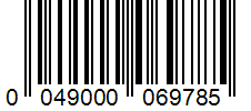 Barcode 0049000069785