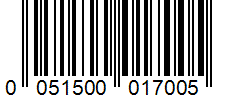 Barcode 0051500017005