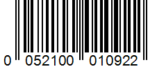 Barcode 0052100010922