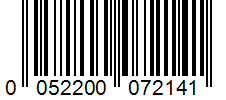 Barcode 0052200072141