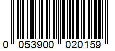 Barcode 0053900020159