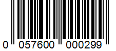Barcode 0057600000299