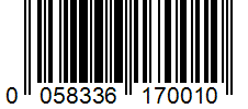 Barcode 0058336170010