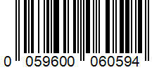 Barcode 0059600060594