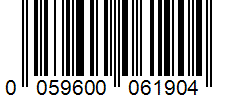 Barcode 0059600061904