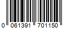 Barcode 0061391701150