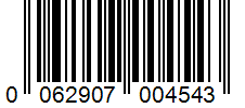 Barcode 0062907004543