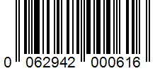 Barcode 0062942000616