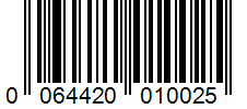 Barcode 0064420010025