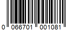 Barcode 0066701001081