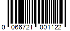 Barcode 0066721001122