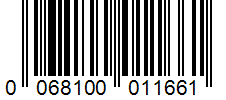 Barcode 0068100011661