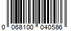 Barcode 0068100040586