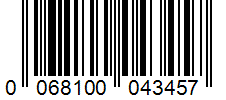 Barcode 0068100043457