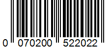 Barcode 0070200522022