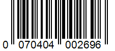 Barcode 0070404002696