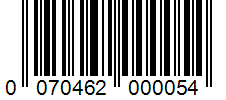 Barcode 0070462000054